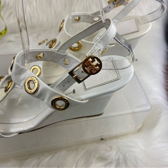 TORY BURCH KATHRYN STRAPPY WEDGE SLINGBACK HEELS - Picture 5 of 15